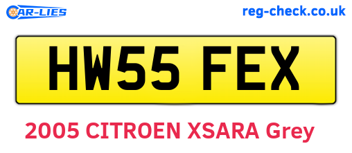 HW55FEX are the vehicle registration plates.