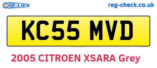 KC55MVD are the vehicle registration plates.