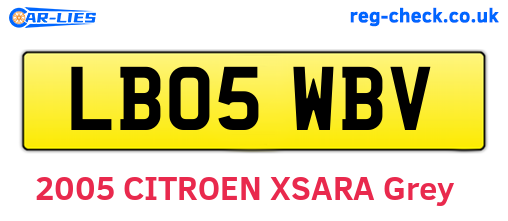 LB05WBV are the vehicle registration plates.