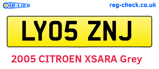 LY05ZNJ are the vehicle registration plates.