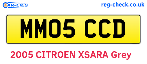 MM05CCD are the vehicle registration plates.