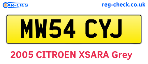 MW54CYJ are the vehicle registration plates.