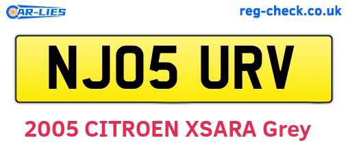 NJ05URV are the vehicle registration plates.