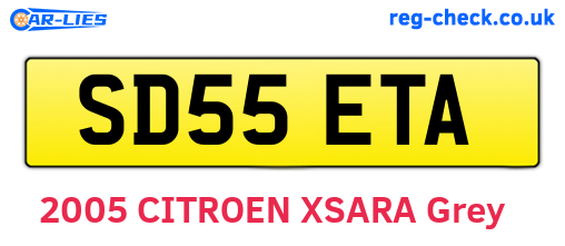 SD55ETA are the vehicle registration plates.