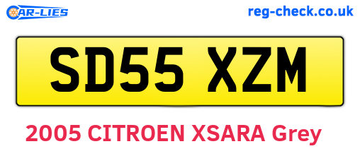 SD55XZM are the vehicle registration plates.