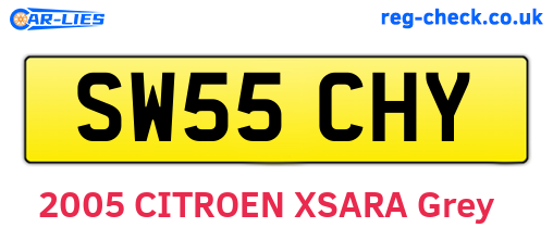 SW55CHY are the vehicle registration plates.