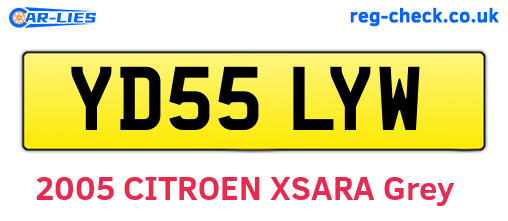 YD55LYW are the vehicle registration plates.