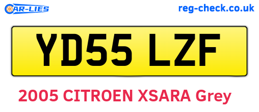 YD55LZF are the vehicle registration plates.