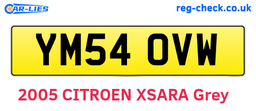 YM54OVW are the vehicle registration plates.