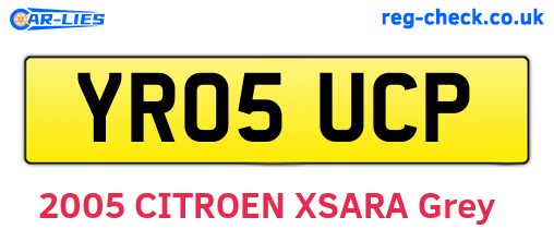 YR05UCP are the vehicle registration plates.