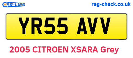 YR55AVV are the vehicle registration plates.