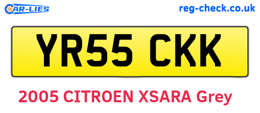 YR55CKK are the vehicle registration plates.