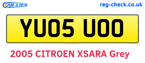 YU05UOO are the vehicle registration plates.