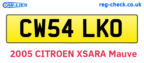 CW54LKO are the vehicle registration plates.