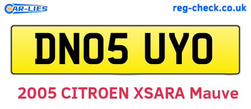 DN05UYO are the vehicle registration plates.