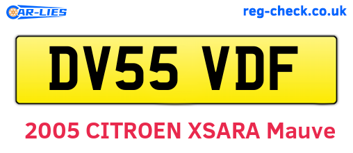 DV55VDF are the vehicle registration plates.