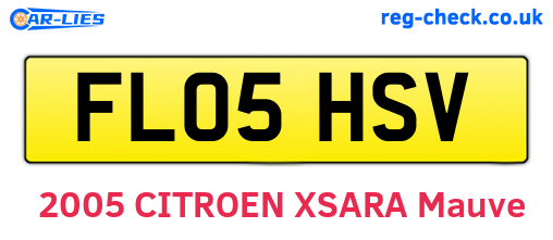 FL05HSV are the vehicle registration plates.