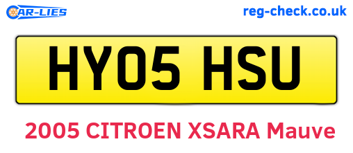 HY05HSU are the vehicle registration plates.