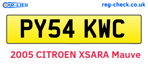 PY54KWC are the vehicle registration plates.