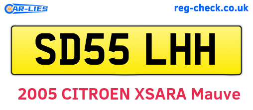 SD55LHH are the vehicle registration plates.
