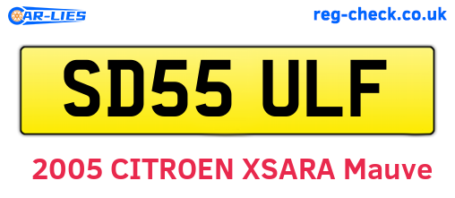 SD55ULF are the vehicle registration plates.