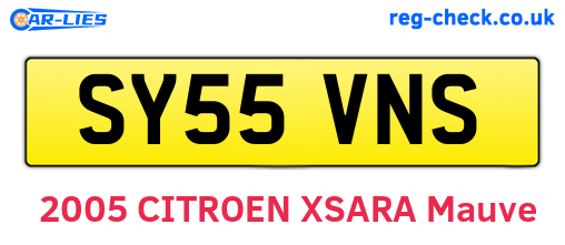 SY55VNS are the vehicle registration plates.