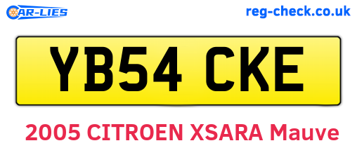 YB54CKE are the vehicle registration plates.