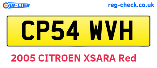 CP54WVH are the vehicle registration plates.