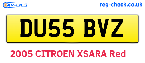 DU55BVZ are the vehicle registration plates.