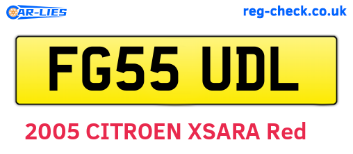 FG55UDL are the vehicle registration plates.