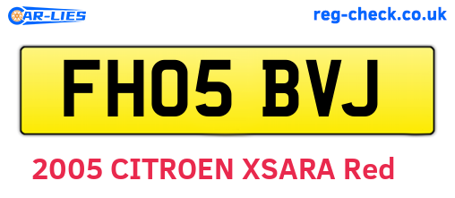 FH05BVJ are the vehicle registration plates.