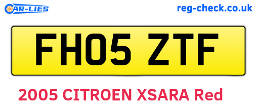 FH05ZTF are the vehicle registration plates.