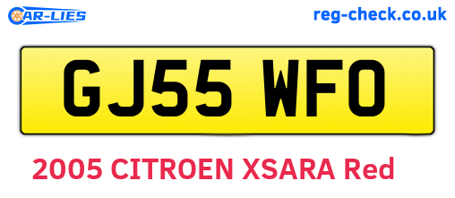 GJ55WFO are the vehicle registration plates.