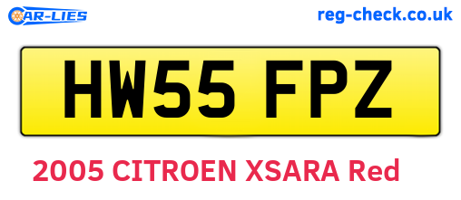HW55FPZ are the vehicle registration plates.
