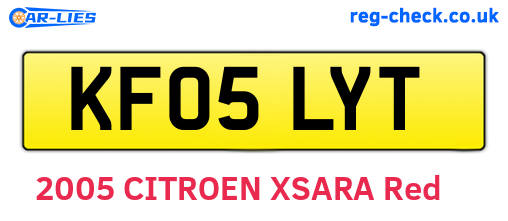 KF05LYT are the vehicle registration plates.