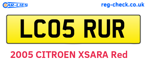 LC05RUR are the vehicle registration plates.