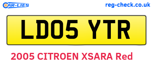 LD05YTR are the vehicle registration plates.