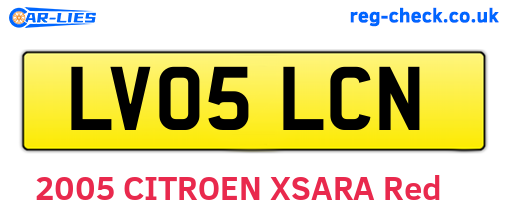 LV05LCN are the vehicle registration plates.