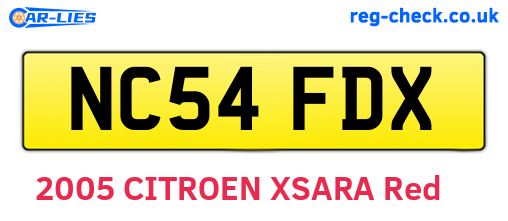 NC54FDX are the vehicle registration plates.