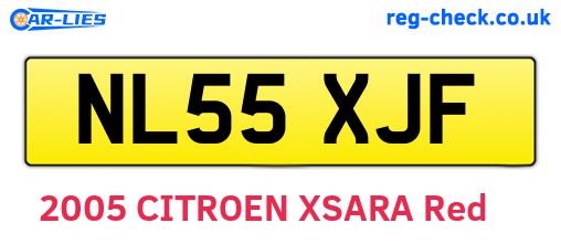NL55XJF are the vehicle registration plates.