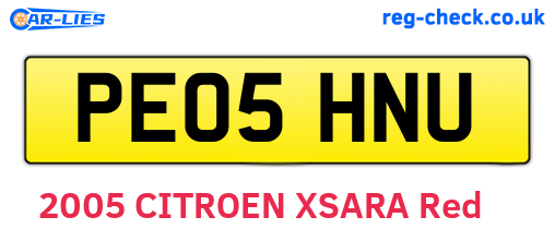 PE05HNU are the vehicle registration plates.