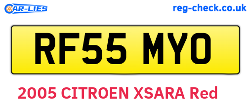 RF55MYO are the vehicle registration plates.