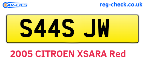 S44SJW are the vehicle registration plates.