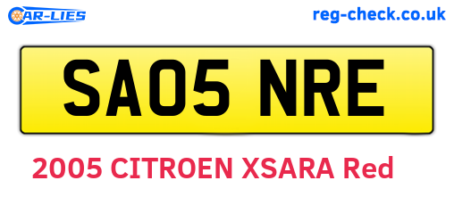 SA05NRE are the vehicle registration plates.