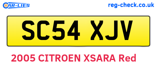 SC54XJV are the vehicle registration plates.