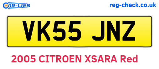 VK55JNZ are the vehicle registration plates.