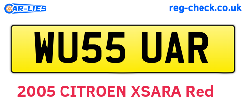 WU55UAR are the vehicle registration plates.