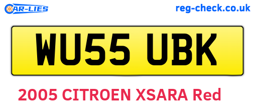WU55UBK are the vehicle registration plates.