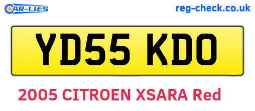 YD55KDO are the vehicle registration plates.