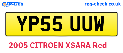 YP55UUW are the vehicle registration plates.